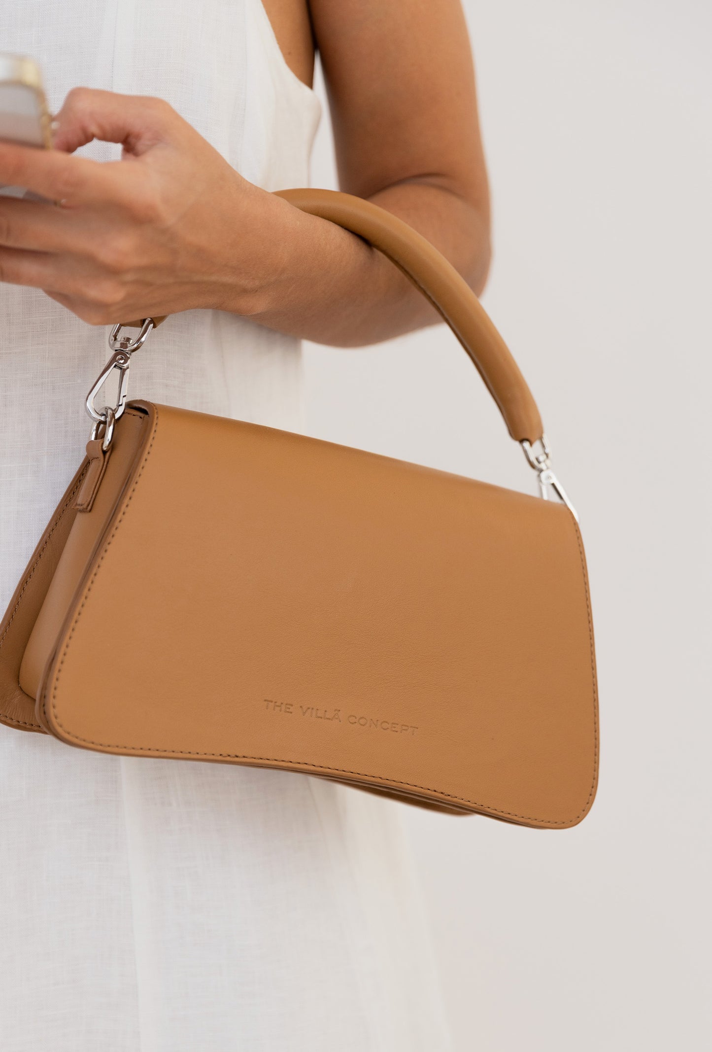 bolso piel camel