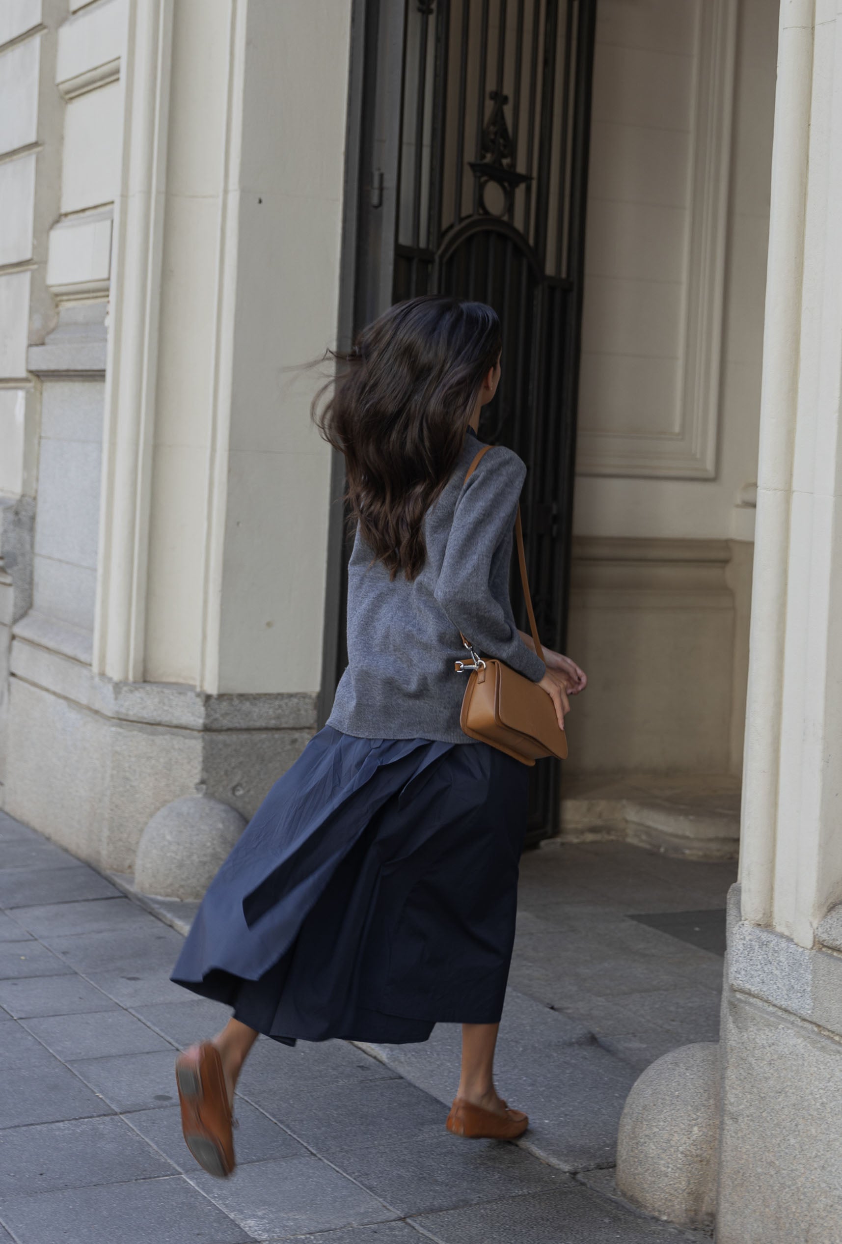 60's Popelin Dress Navy Blue