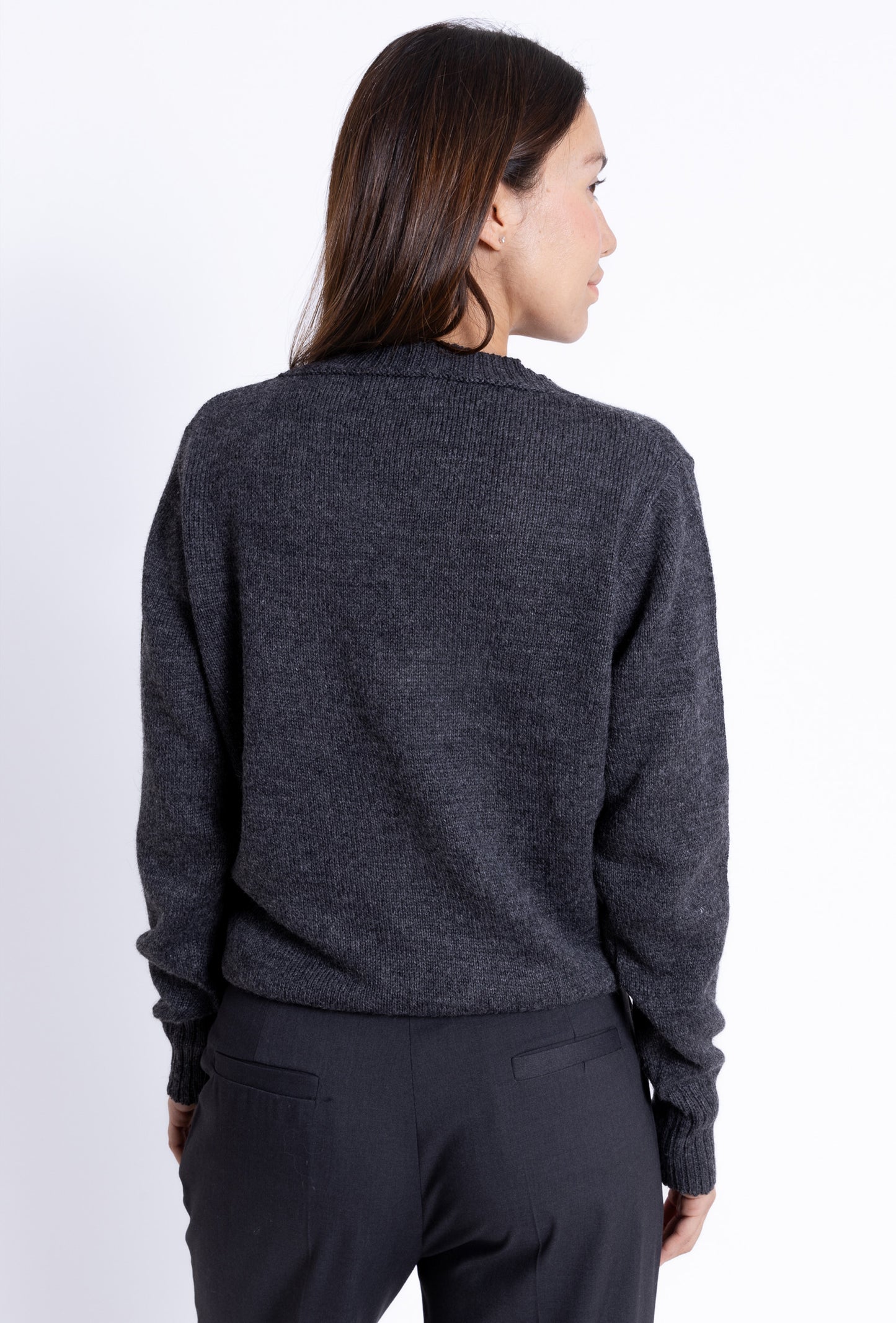 V-neck Sweater: Grey