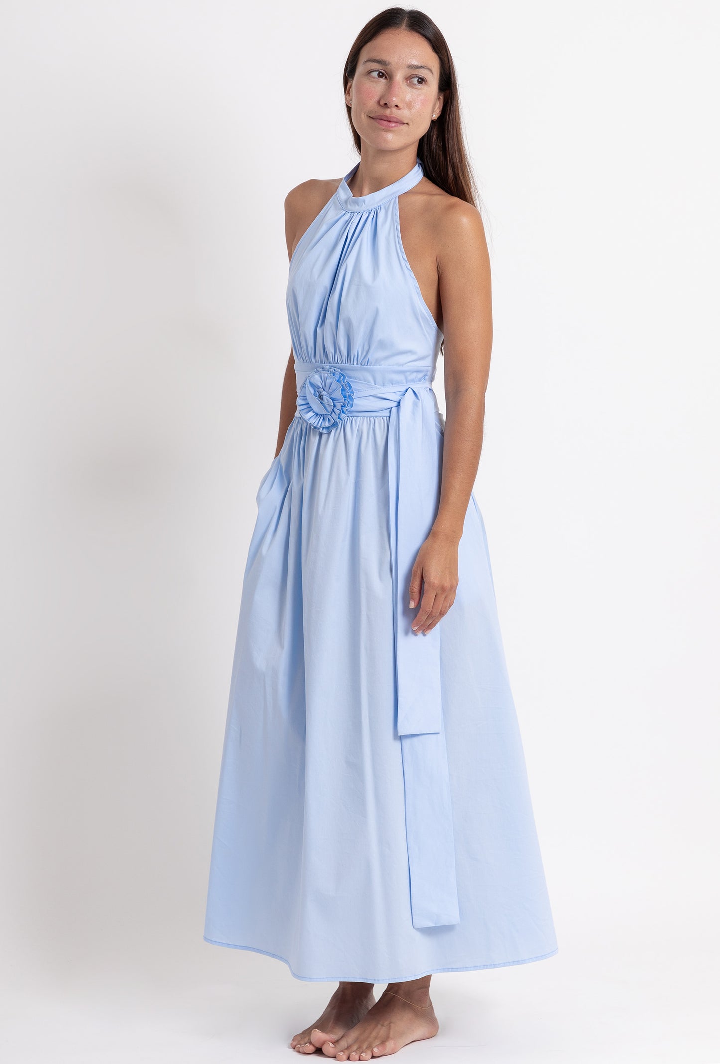 60's Popelin Dress Baby Blue