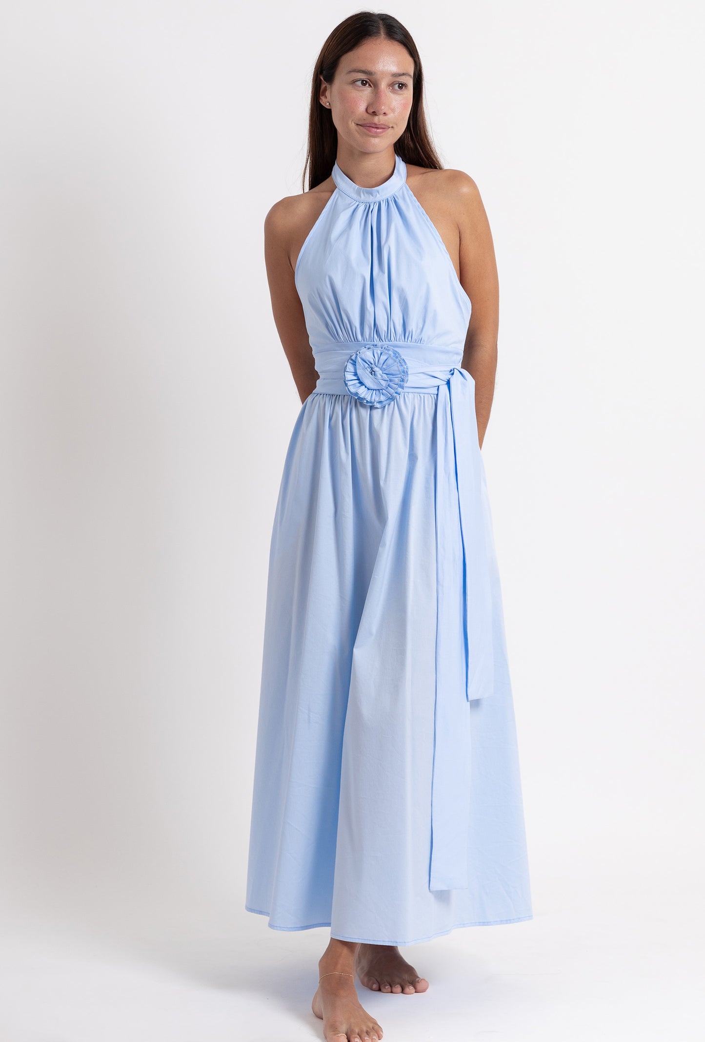 60's Popelin Dress Baby Blue