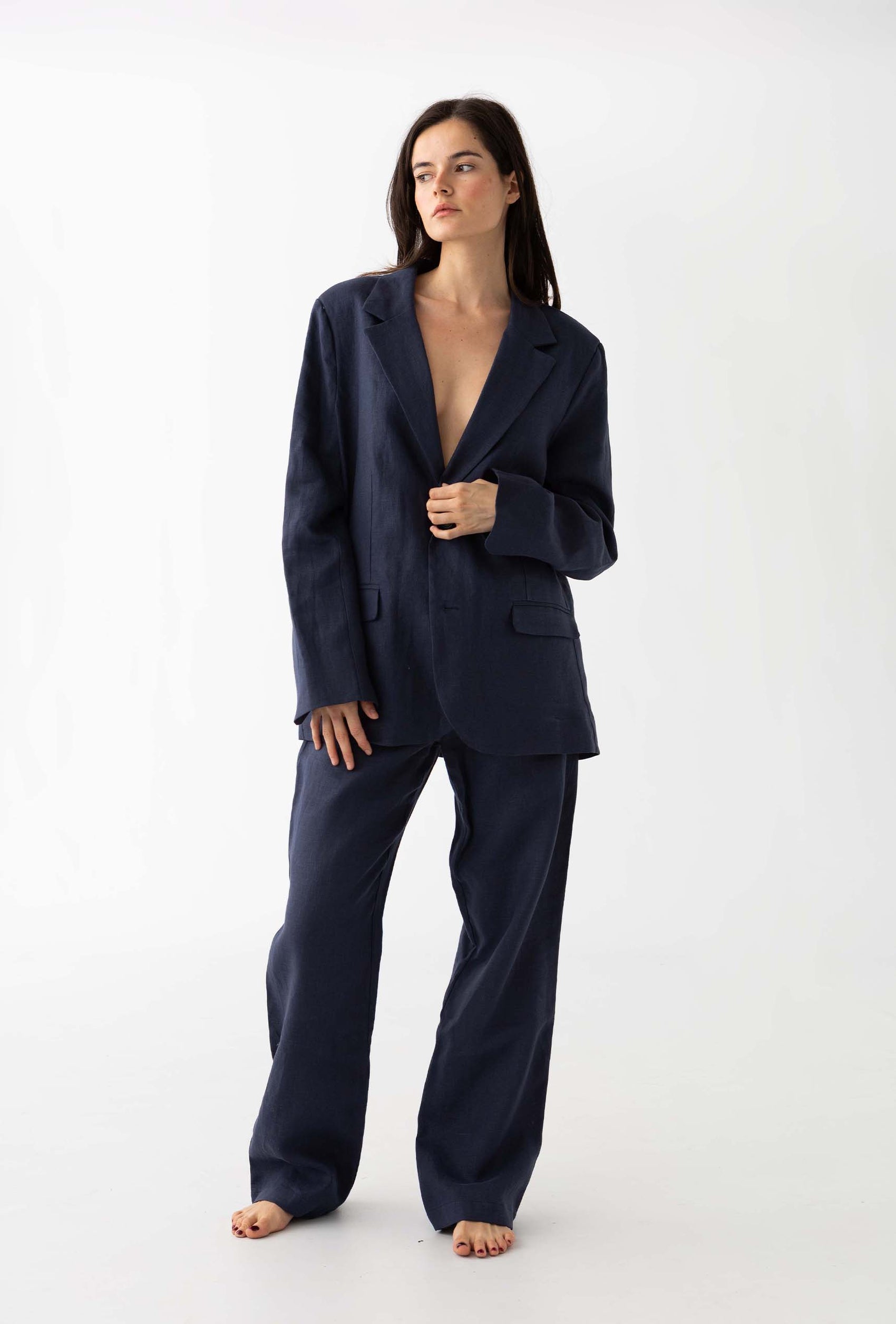 The Linen Blazer: Navy